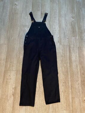 FAHERTY ORGANIC COTTON BLACK OVERALLS SIZE S